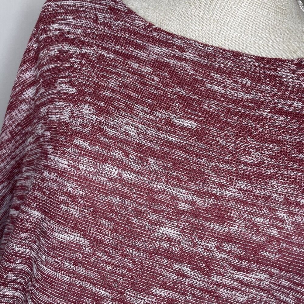 Postmark Anthropologie Malu Top Spacedye Cold Shoulder Knit Top Sweater Maroon S - Picture 5 of 12